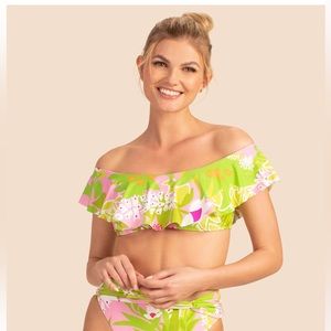 NWT Trina Turk LA PALMA Off Shoulder Bikini Top
